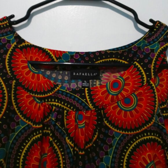 Rafaella Women's Sleeveless Mosaic Circles Print Tank Top Size Large - Picture 3 of 9